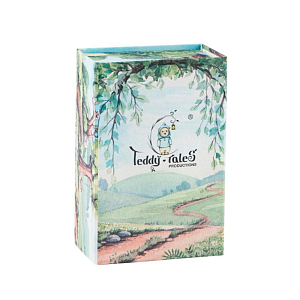Медвежонок Lina TeddyTales, в платье и штанишках фрейзия и латте, шапочке-зайке, белый, S, 20 см